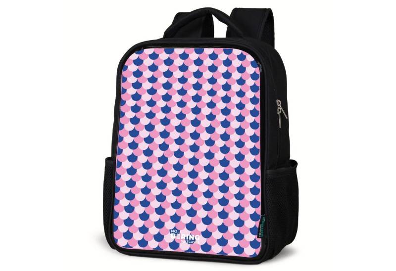 NoBoringSuitcases.com© Rucksack Skalen - Muster - Blau - Rosa, Kinderrucksack Schwarz, Schulrucksack, Freizeitrucksack Jungen Mädchen von NoBoringSuitcases.com©