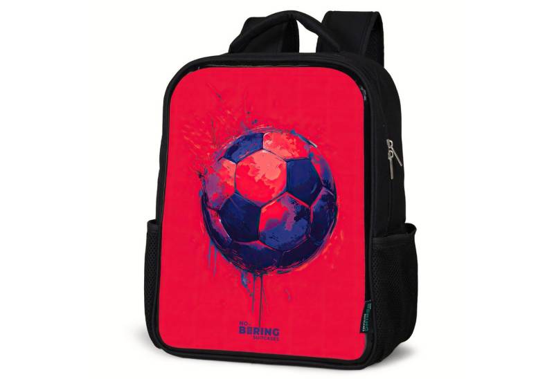 NoBoringSuitcases.com© Rucksack Fußball - Farbe - Blau - Rot, Kinderrucksack Schwarz, Schulrucksack, Freizeitrucksack Jungen Mädchen von NoBoringSuitcases.com©