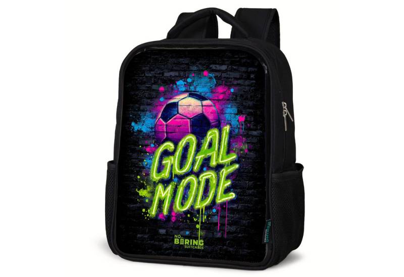 NoBoringSuitcases.com© Rucksack Neon - Graffiti - Fußball - Farbenfroh, Kinderrucksack Schwarz, Schulrucksack, Freizeitrucksack Jungen Mädchen von NoBoringSuitcases.com©