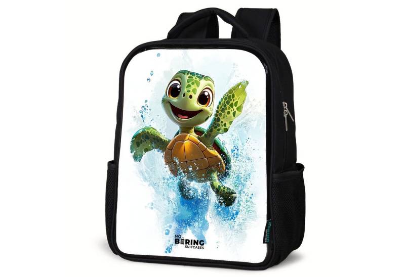 NoBoringSuitcases.com© Rucksack Schildkröte - Wasser - Grün, Kinderrucksack Schwarz, Schulrucksack, Freizeitrucksack Jungen Mädchen von NoBoringSuitcases.com©