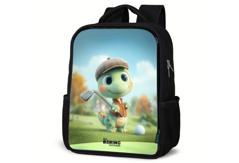 NoBoringSuitcases.com© Rucksack Golf - Dino - Grün, Kinderrucksack Schwarz, Schulrucksack, Freizeitrucksack Jungen Mädchen von NoBoringSuitcases.com©