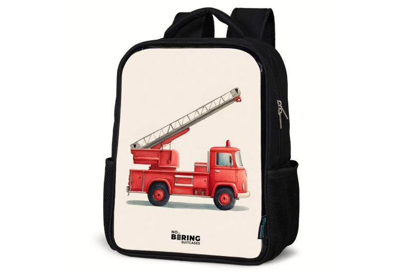 NoBoringSuitcases.com© Rucksack Feuerwehrauto - Signiert - Rot, Kinderrucksack Schwarz, Schulrucksack, Freizeitrucksack Jungen Mädchen von NoBoringSuitcases.com©
