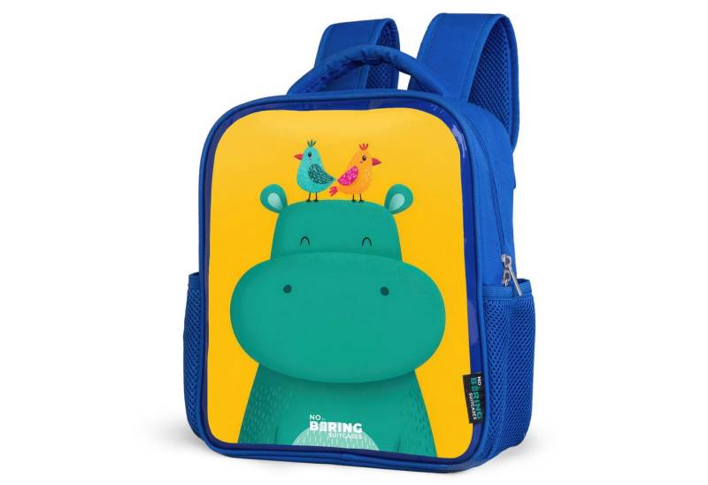 NoBoringSuitcases.com© Rucksack Nilpferd - Vögel - Gelb, Kinderrucksack, Schulrucksack, Freizeitrucksack, Jungen, Kindergarten von NoBoringSuitcases.com©