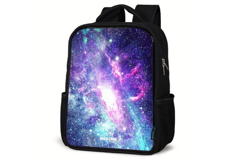 NoBoringSuitcases.com© Rucksack Bunte Galaxie, Kinderrucksack Schwarz, Schulrucksack, Freizeitrucksack Jungen Mädchen von NoBoringSuitcases.com©