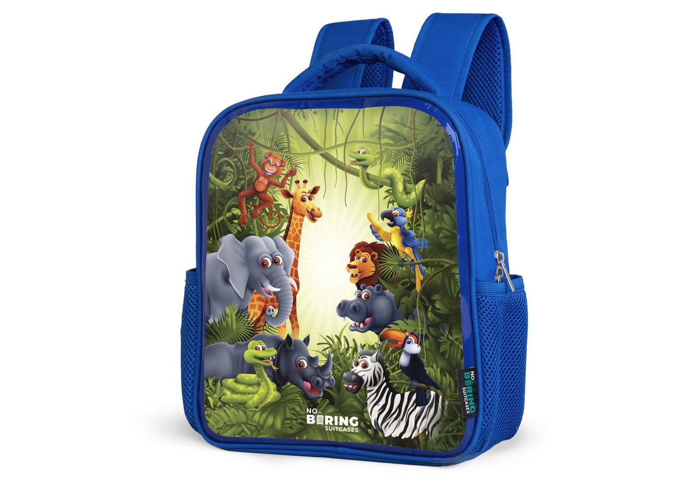 NoBoringSuitcases.com© Rucksack Dschungel - Tiere - Kind - Grün, Kinderrucksack, Schulrucksack, Freizeitrucksack, Jungen, Kindergarten von NoBoringSuitcases.com©