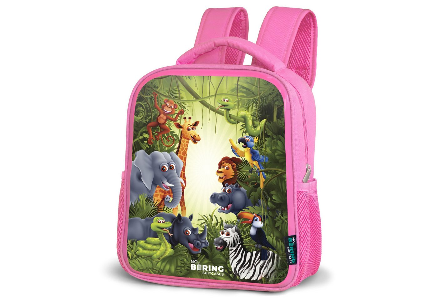 NoBoringSuitcases.com© Rucksack Dschungel - Tiere - Kind - Grün, Kinderrucksack, Schulrucksack, Freizeitrucksack, Mädchen, Kindergarten von NoBoringSuitcases.com©