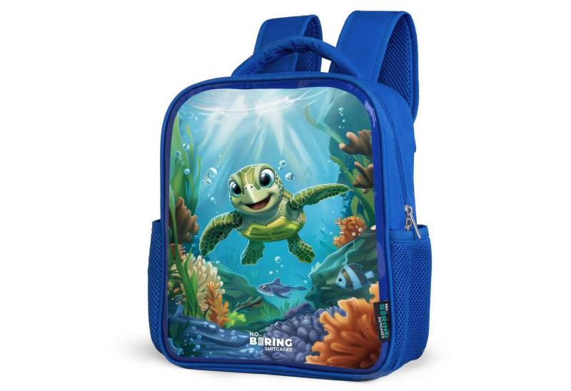 NoBoringSuitcases.com© Rucksack Schildkröte in bunter Unterwasserwelt, Kinderrucksack, Schulrucksack, Freizeitrucksack, Jungen, Kindergarten von NoBoringSuitcases.com©
