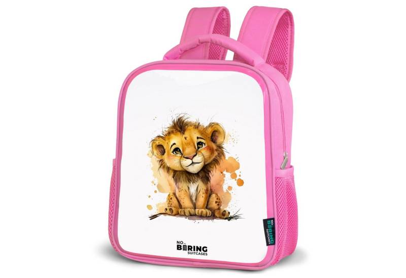 NoBoringSuitcases.com© Rucksack Löwe - Aquarell - Braun - Tiere, Kinderrucksack, Schulrucksack, Freizeitrucksack, Mädchen, Kindergarten von NoBoringSuitcases.com©