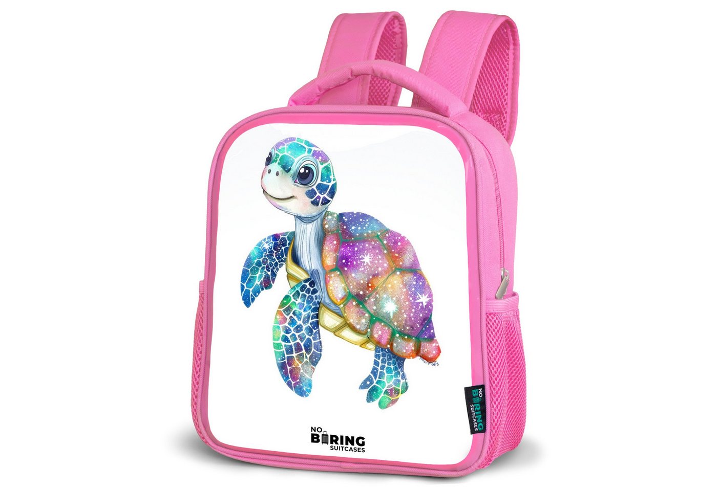 NoBoringSuitcases.com© Rucksack Meeresschildkröte voller Farben, Kinderrucksack, Schulrucksack, Freizeitrucksack, Mädchen, Kindergarten von NoBoringSuitcases.com©
