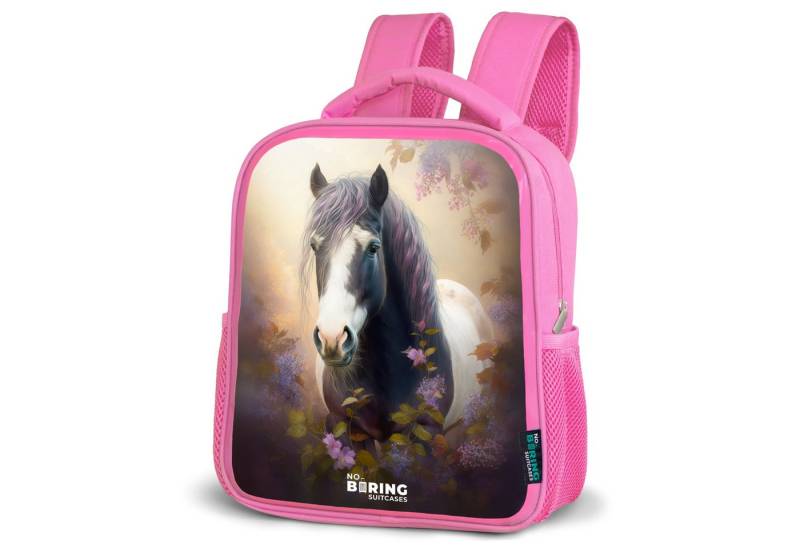NoBoringSuitcases.com© Rucksack Pferd - Blüten - Lila, Kinderrucksack, Schulrucksack, Freizeitrucksack, Mädchen, Kindergarten von NoBoringSuitcases.com©