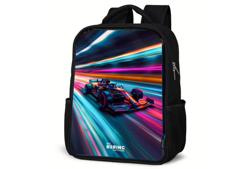NoBoringSuitcases.com© Rucksack Spektrum Flitzer, Kinderrucksack Schwarz, Schulrucksack, Freizeitrucksack Jungen Mädchen von NoBoringSuitcases.com©