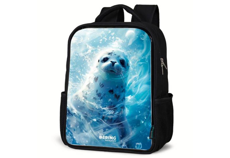 NoBoringSuitcases.com© Rucksack Robbenjunges im klaren blauen Wasser, Kinderrucksack Schwarz, Schulrucksack, Freizeitrucksack Jungen Mädchen von NoBoringSuitcases.com©