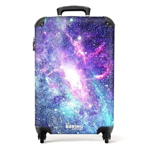 NoBoringSuitcases.com® Kinderkoffer Jungen Handgepäck Koffer Reisetasche mit Rollen Geschenk - Sternenhimmel - Weltraum - Koffer Kinder Jungen Trolley Koffer klein, 55x40x20 von NoBoringSuitcases.com