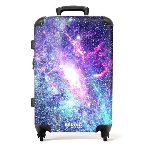 NoBoringSuitcases.com® Kinderkoffer Jungen Reisekoffer mit Rollen Koffer Leicht Geschenk, Hartschalenkoffer groß - Sternenhimmel - Weltraum - Koffer mittelgroß, 67x43x25cm von NoBoringSuitcases.com