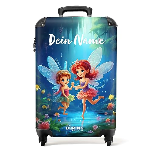 NoBoringSuitcases.com® Kinderkoffer Mädchen - Koffer Kinder Mädchen - Feen am Wasser - Kinder Koffer Madchen - Trolley - Kinder Trolley Mädchen - 55x40x20 - Fotokoffer - Personalisiert von NoBoringSuitcases.com