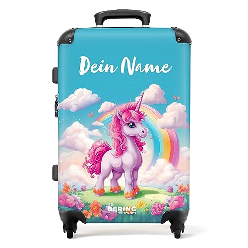 NoBoringSuitcases.com Kinderkoffer Mädchen - Amazon - Einhorn - Farbenfroh - Regenbogen - Koffer Kinder Mädchen - Koffer personalisiert 67x43x25cm - Kinder Koffer Madchen - Kinder Trolley Mädchen von NoBoringSuitcases.com