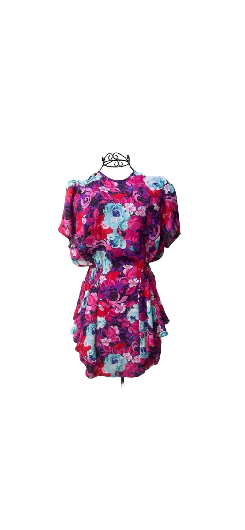Seltene Vtg Handgearbeitetes Wunderschönes Geblümtes Kleid Größe 12 von NoCheapThrills
