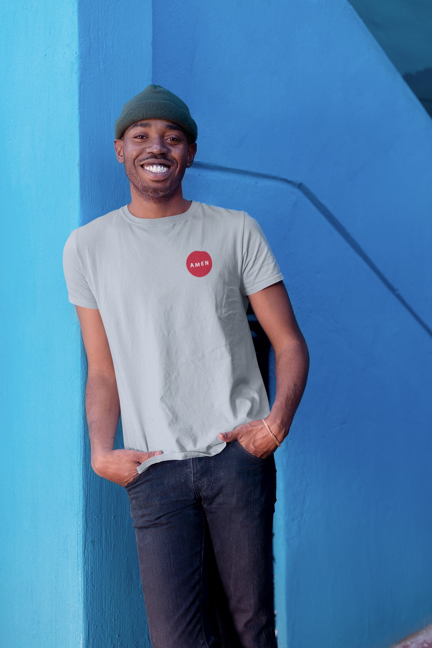 Amen T-Shirt, Graues T-Shirt Herren, Christliches Für Männer, Jesus Shirts, Christliche Kleidung, Religion von NoFearMinistriesShop