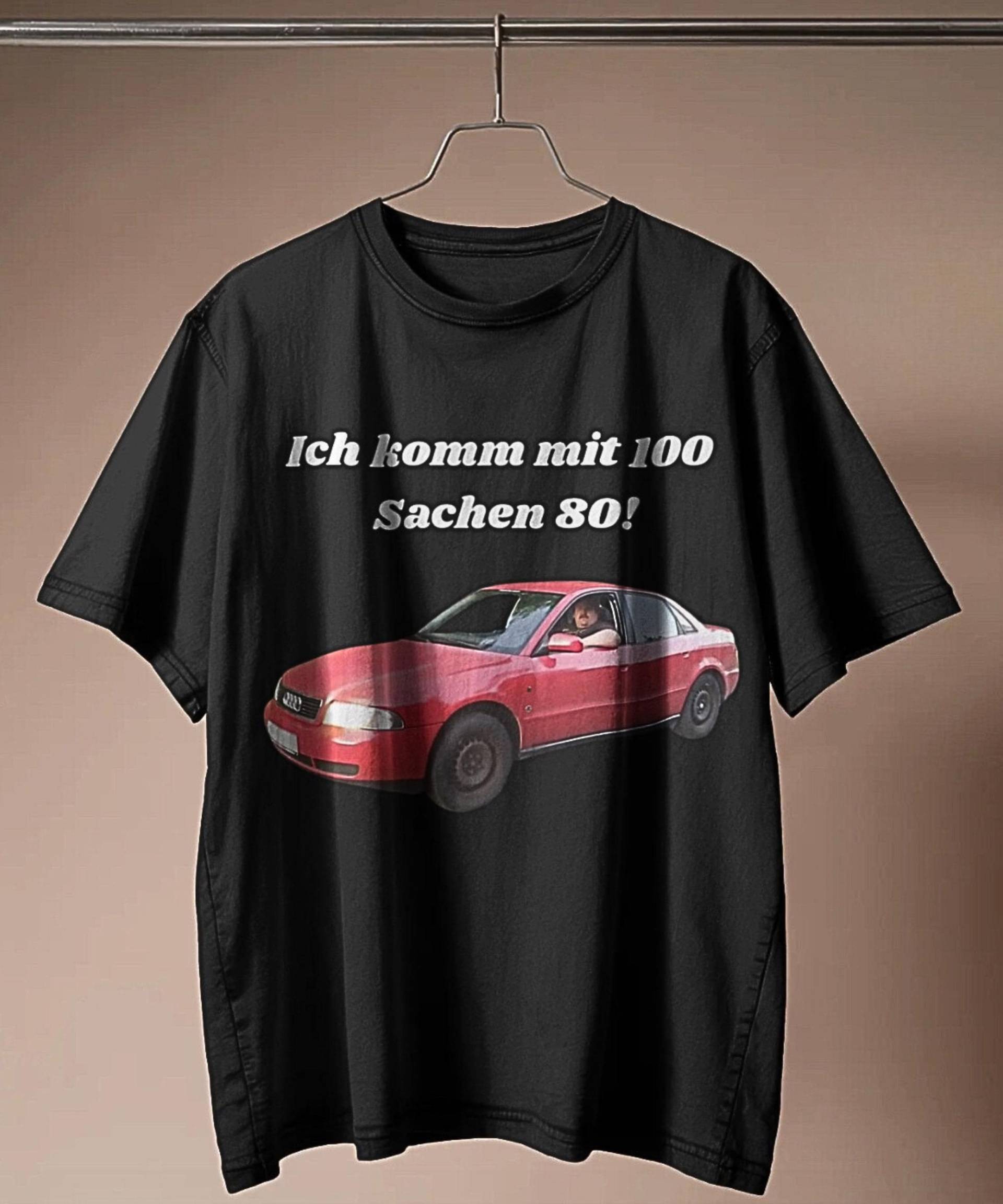 Ich Komm Mit 100 Sachen 80 - Herren Shirt Schwarz. Drachenlord Meme Tshirt Passend Zum Schanzenfest 2025. Gen Z Teenager Geschenkidee von NoFilterTshirt