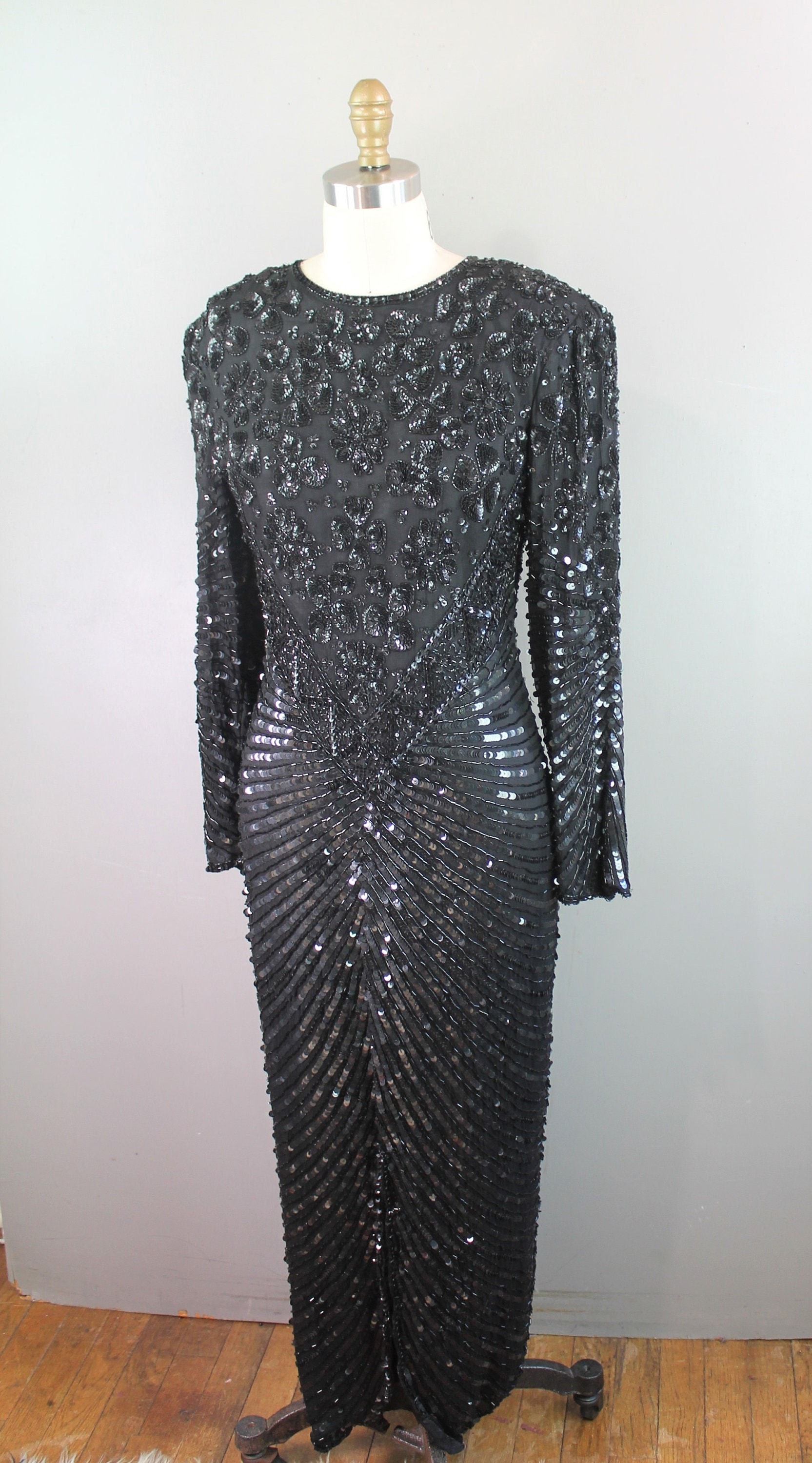 1980Er Jahre, The Socialite, Jahre Sweelo-Floor Länge Perlen Kleid-Größe 6/8, Trophy Kleid, Formal, Sparkle Kleid von NoGritNoGlory