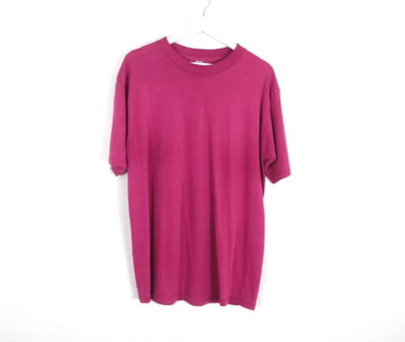 Vintage 1990S Pink Sweatshirt Boxy Longsleeve Damen Basic Größe L von NoLogoClothing