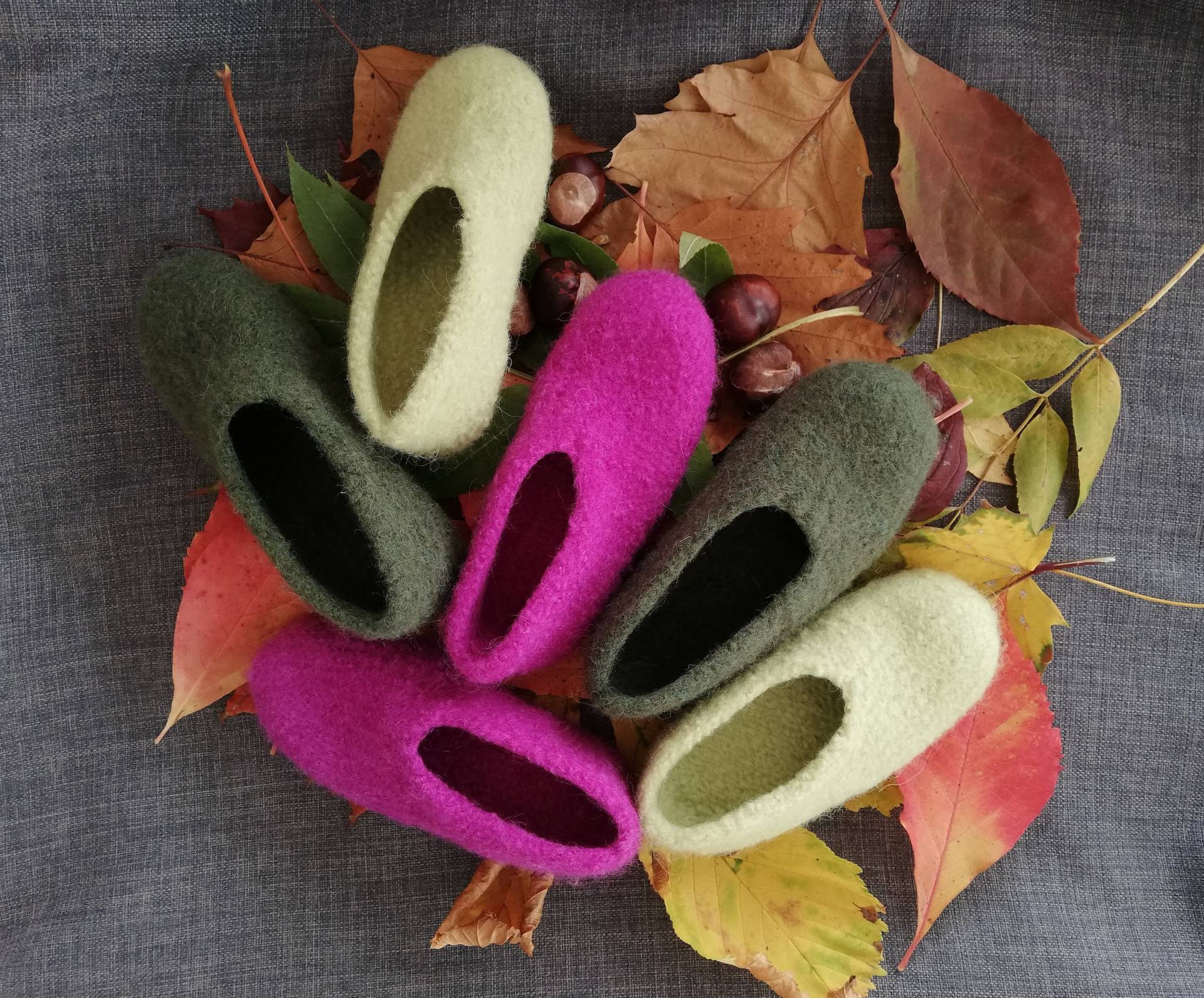 Kleine Kinder Filzschuhe Hausschuhe von NoMoreColdFeet