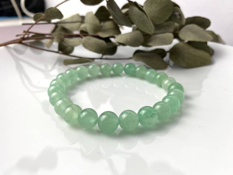 Armband Stretcharmband | Aventurin Grün Hellgrün| Handgefertigt Gummiband Einzelstück 8mm Kugel Größe Individuell| Handgemacht von NoNameNeededHandmade