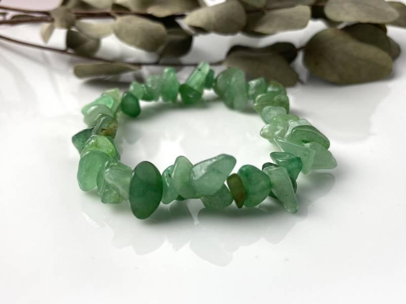 Armband Stretcharmband | Aventurin Grün Splitter Handgefertigt Gummiband Geschenk Größe Individuell| Handgemacht von NoNameNeededHandmade