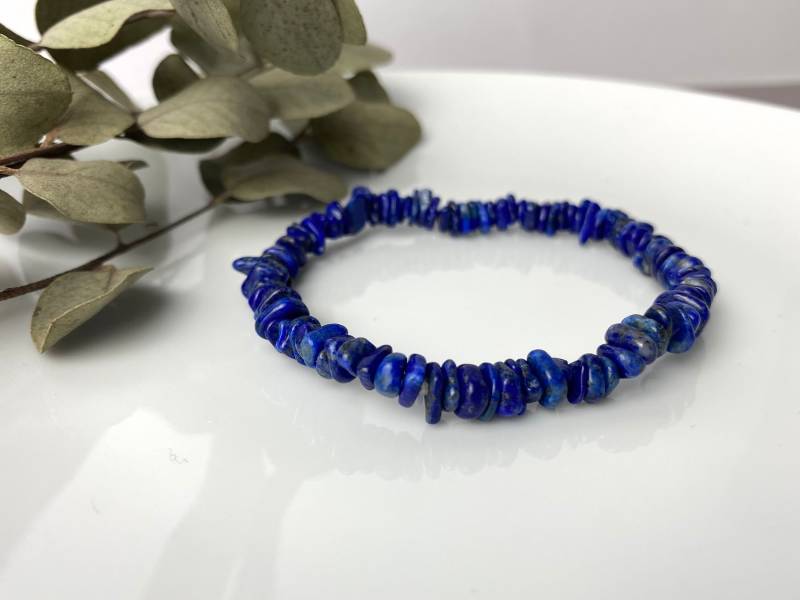 Armband Stretcharmband | Lapislazuli Splitter Handgefertigt Gummiband Geschenk Größe Individuell| Handgemacht von NoNameNeededHandmade