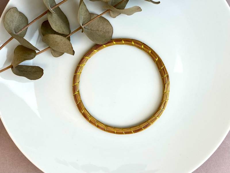 Armreifen Goldgras | Sommer Herbst Armband| Leicht Biegsam| Gold Goldfarben| Natürliches Material Gras Besonderes Geschenk Weihnachten von NoNameNeededHandmade