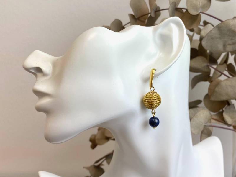Ohrringe Goldgras Capim Dourado Gold Blau Lapis Lazuli Rund Elegant Besonders Naturmaterial Pflanzliches Sommer Geschenkidee Herbst Ohrringe Goldgras Capim Dourado Gold Blau Lapis Lazuli Rund Elegant Besonders Naturmaterial Pflanzliches Sommer Geschenkidee Herbst von NoNameNeededHandmade