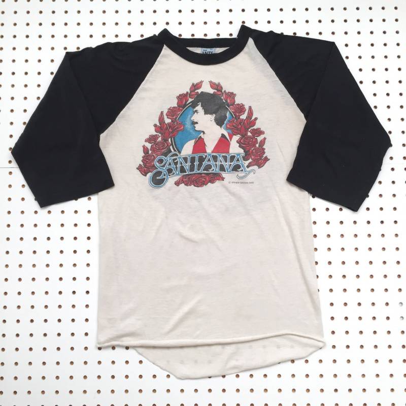 70Er Carlos Santana Band Raglan T Shirt The Knits 1979 Carlos Santana Gitarrist Vintage Konzert Made in Usa Jahre Acid Psychedelic von NoProblemVtg