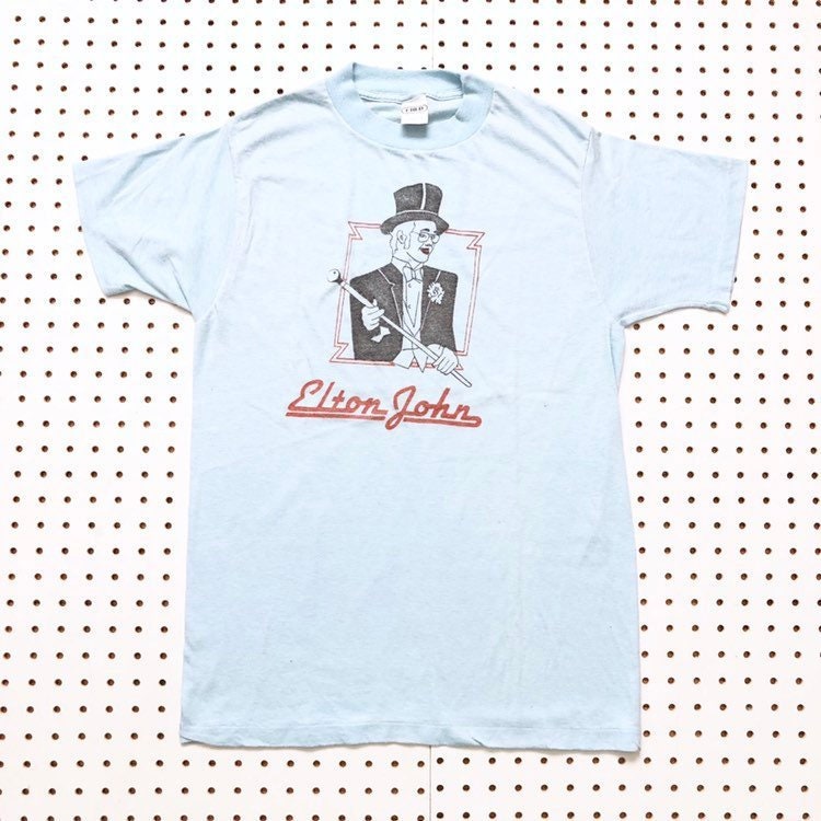 73 Elton John T Shirt Vil Ched Made in Usa Tour Music Rock Top Hut Plattenlabel Vintage Band Elton John von NoProblemVtg