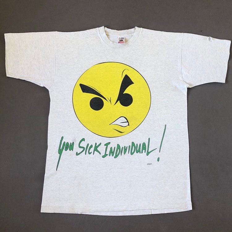 90Er Freeze Nyc Krank Individuelles T-Shirt Xl Made in Usa Fruit Of The Loom Smiley Face Vintage T Shirt Cross Colours Spike Lee Nyc von NoProblemVtg