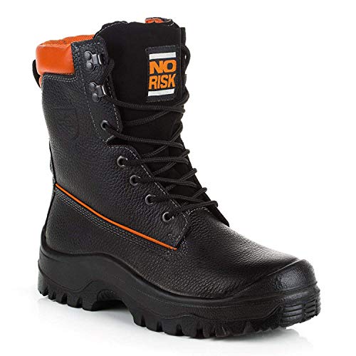 Forstsicherheitsstiefel NoRisk Gr.44 schwarz/orang e Leder S3 SRC EN20345/EN17249 von NoRisk