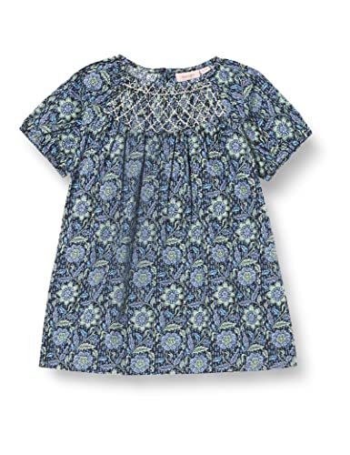 NOA NOA MINIATURE Baby-Girls Airy Cotton Dress Short Sleeve,Knee Length Kleid, Print Blue, 6M von Noa Noa