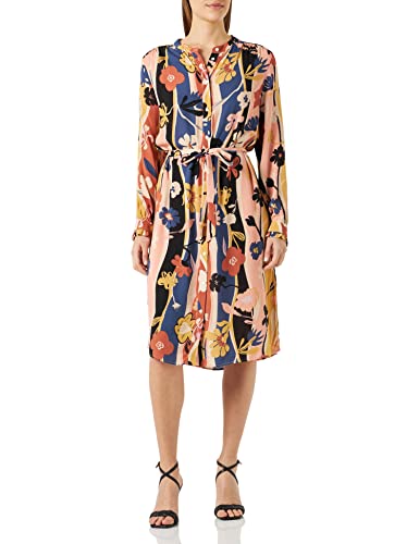 Noa Noa Damen Beann Dress, Print White/Black/Peach/Blue, 40 EU von Noa Noa