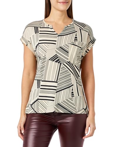 Noa Noa Women's MenaNN T-Shirt Tops, Art Offwhite/Black, L von Noa Noa