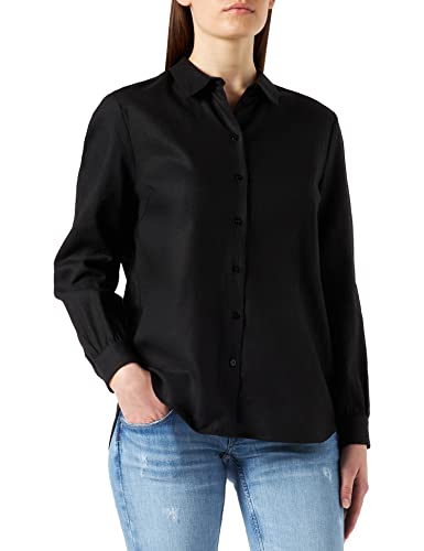 Noa Noa Womens Otn Organic Cotton Voile Shirt,Long Sleeve Hemd, Black, 44 von Noa Noa