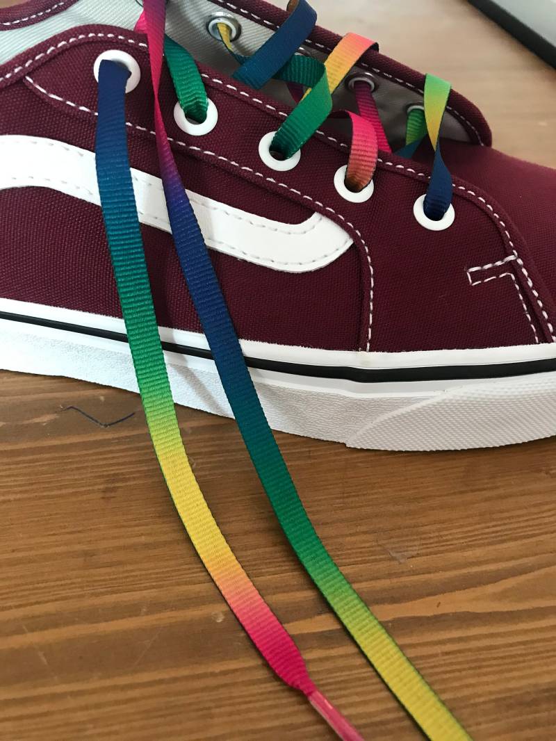 Regenbogen-Schnürsenkel, Bedruckte Schnürsenkel, Puma-Schnürsenkel, Satinkordel Mit Spitze, Satinband-Schnürsenkel, Schnürsenkel Für Turnschuhe von NoaElastics