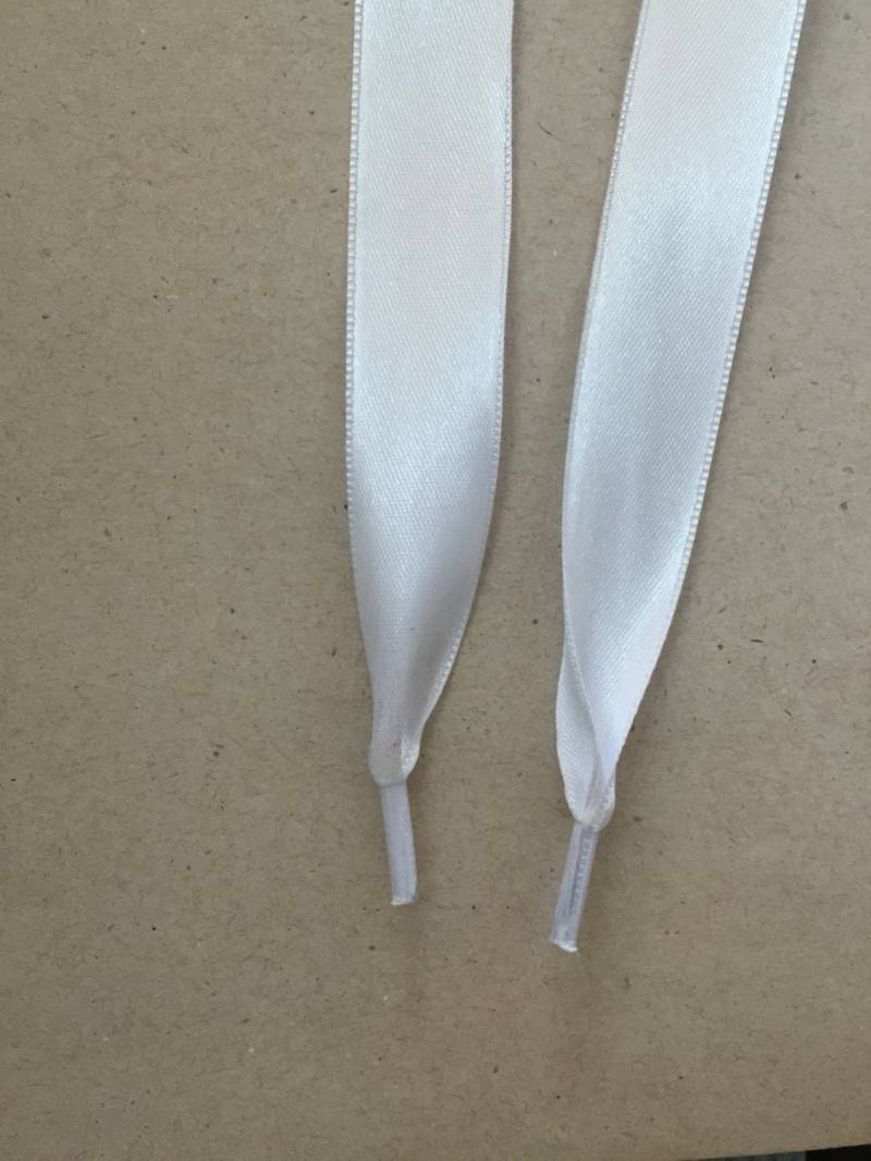 Weiße Satin-Schnürsenkel, 120cm Lang, Weiße Satin-Schnur Mit Spitze, Satinband Schnürsenkel, Schnürsenkel Für Turnschuhe von NoaElastics