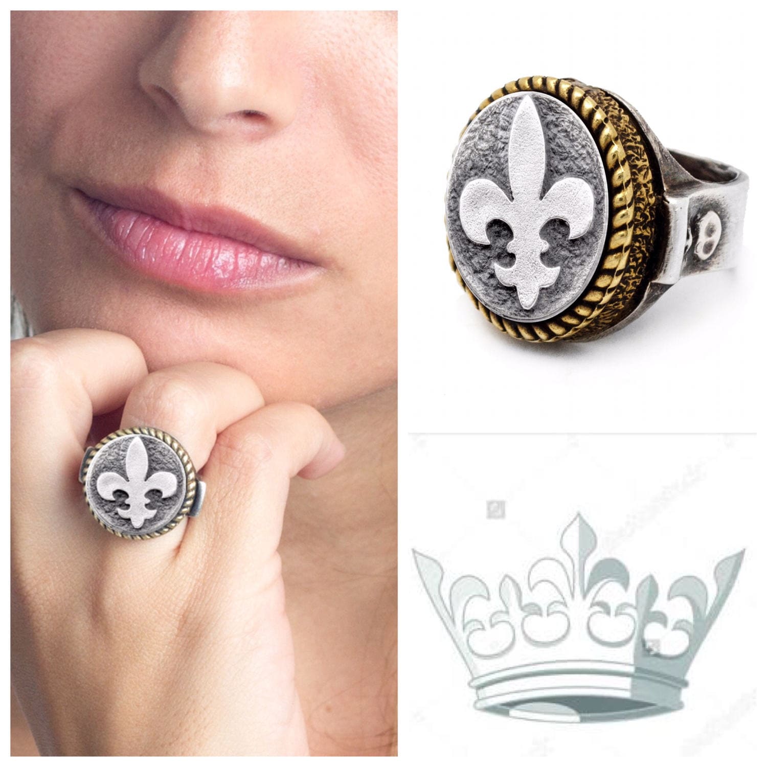 Fleur De Lis Münze Ring - Noa Tam Schmuck von NoaTam