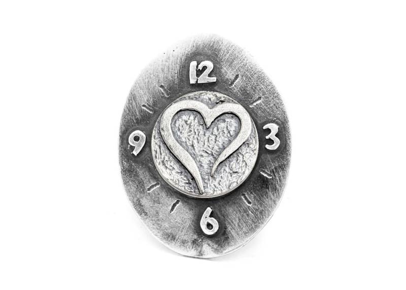 Offenes Herz Coinring Sterling Silber Medaillon, Valentinstag Geschenk von NoaTam