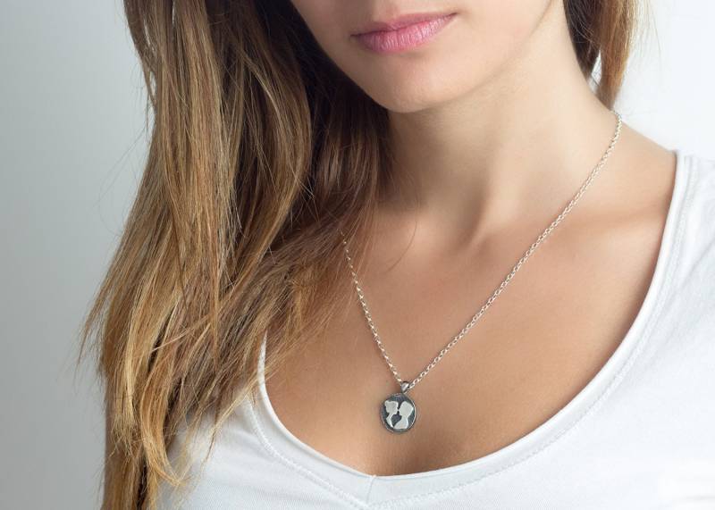 sterling Silber Paar Medaillon Halskette Handgemachter Schmuck von NoaTam