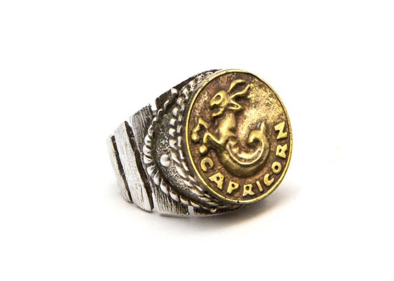 steinbock-Astrologie-Zodiac Ring-Astrologie Ring-steinbock Die Ziege | Dezember 22-January 20-Sagittarius Ring-Birthday Geschenk-steinbock-Ring von NoaTam