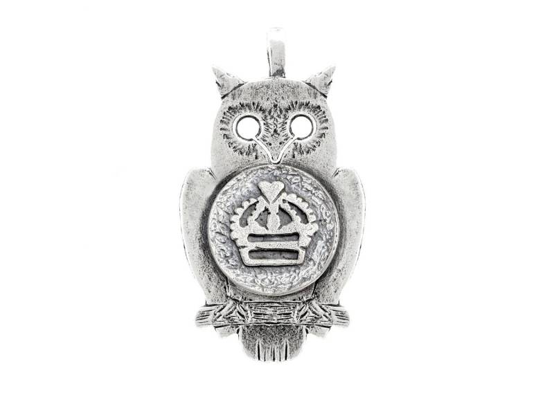 sterling Silber Eule Halskette Kronen-Medaillon, Wise Schmuck von NoaTam