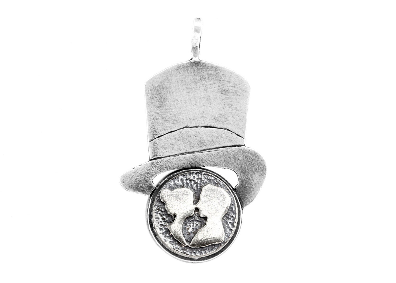 sterling Silber Paar Medaillon Hut Halskette - Handgemachter Schmuck von NoaTam