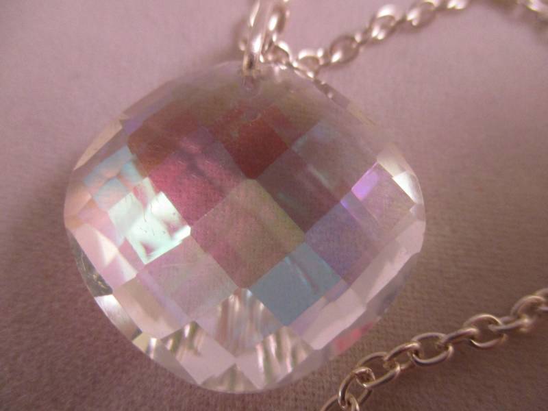 Aurora Borealis Crystal Silber Halskette Schöne Drop Glas Tropfen von NoahSiannahBeadMine