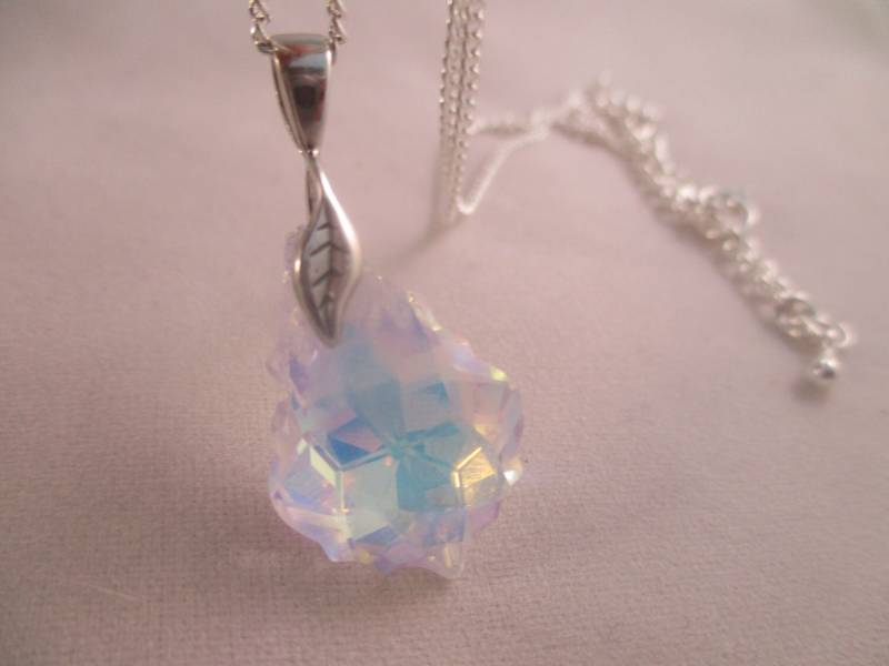 Aurora Borealis Swarovski Barock Silber Halskette Schöne Kristall von NoahSiannahBeadMine