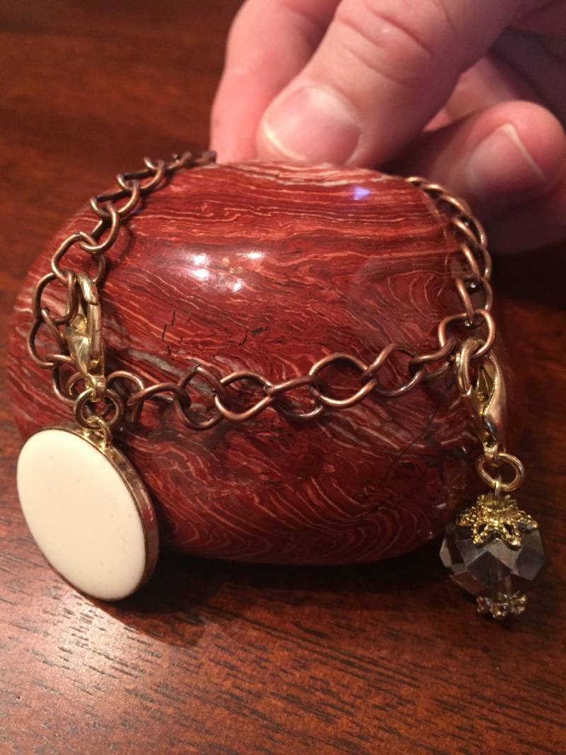 Clearance Rustikal Moderne Kristall & Disc Drop Armband Elegant Schmuck Vintage Schmuck, Damen Accessoires von NoahSiannahBeadMine